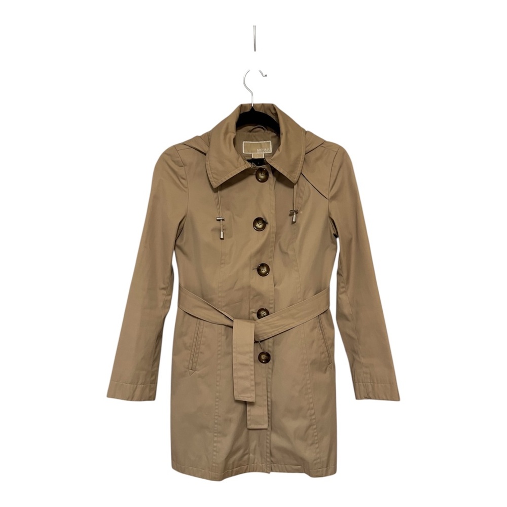 Michael Kors Trench Coat with Hood, Petite Size - Picture 3 of 10